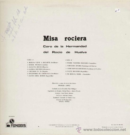 Discos de vinilo: MISA ROCIERA / LP FONODIS de 1983 - Foto 2