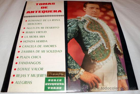 Discos de vinilo: ANTIGUO DISCO DE VINILO LP DE TOMAS DE ANTEQUERA - EN  - - Foto 1