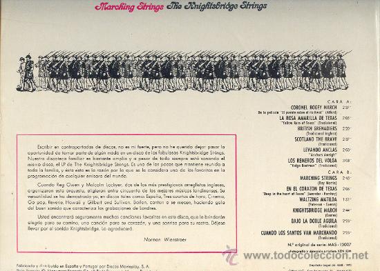 Discos de vinilo: THE KNIGHTSBRIDGE STRINGS LP MARCHING STRINGS 1970 SPA MONUMENT-MOVIPLAY - Foto 2