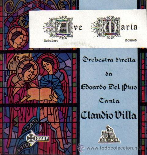 Discos de vinilo: CLAUDIO VILLA - AVE MARIA SINGLE 1958 RARO - Foto 1
