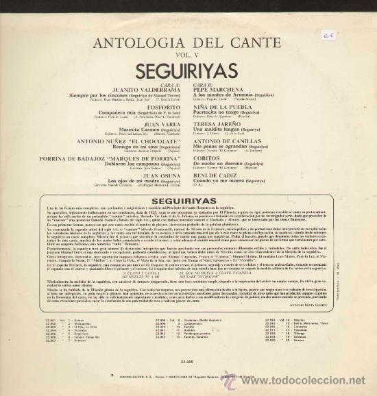 Discos de vinilo: SEGUIRIYAS / Varios (LP BELTER de 1971) - Foto 2