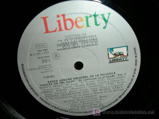 Discos de vinilo: EL VIOLINISTA EN EL TEJADO - Foto 3