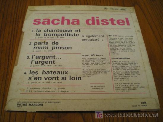 Discos de vinilo: SACHA DISTEL - EP - ED. FRANCIA - Foto 2