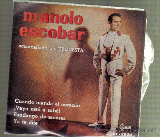 Discos de vinilo: EP MANOLO ESCOBAR DEL SELLO SAEF: CUANDO MANDA EL CORAZON + 3 - Foto 1