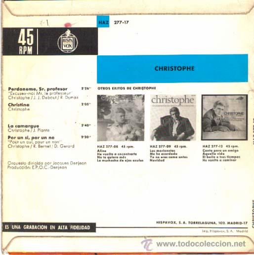 Discos de vinilo: CHRISTOPHE : EP 1966 AZ-HISPAVOX - Foto 2