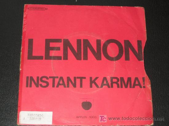 Discos de vinilo: JOHN LENNON  - INSTANT KARMA! FRANCES - Foto 1