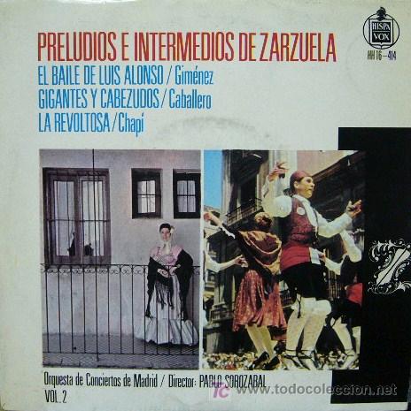 Discos de vinilo: DV0081.- PRELUDIOS INTERMEDIOS DE ZARZUELA 2. HISPAVOX - Foto 1