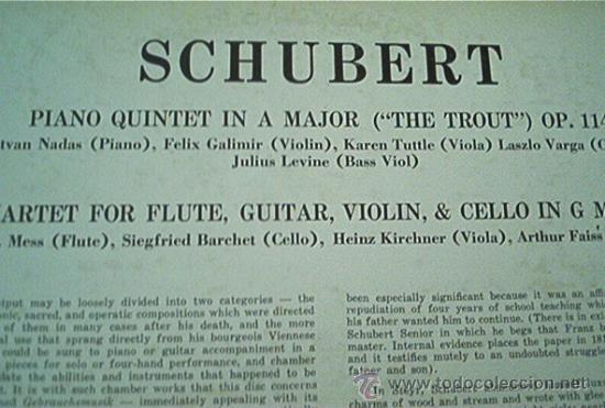 Discos de vinilo: LP. SCHUBERT. A&ntilde;os 60. - Foto 2