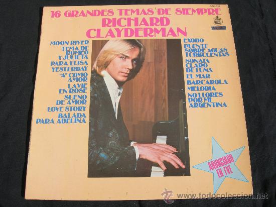 Discos de vinilo: RICHARD CLAYDERMAN / 16 GRANDES TEMAS DE SIEMPRE - Foto 1
