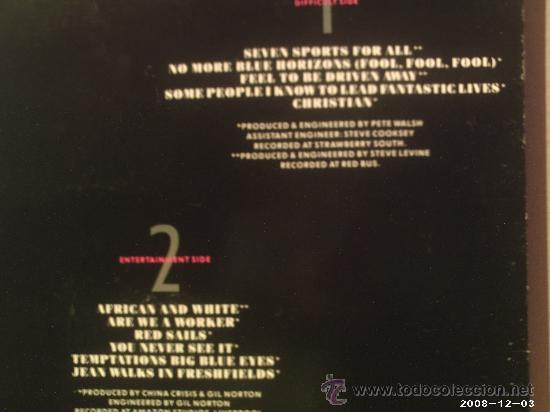 Discos de vinilo: CHINA CRISIS ---- DIFFICULT SHAPES and PASSIVE RHYTMS - Foto 2