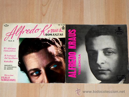 Discos de vinilo: ALFREDO KRAUS - 2 SINGLES: VALENCIA Y ROMANZAS - Foto 1