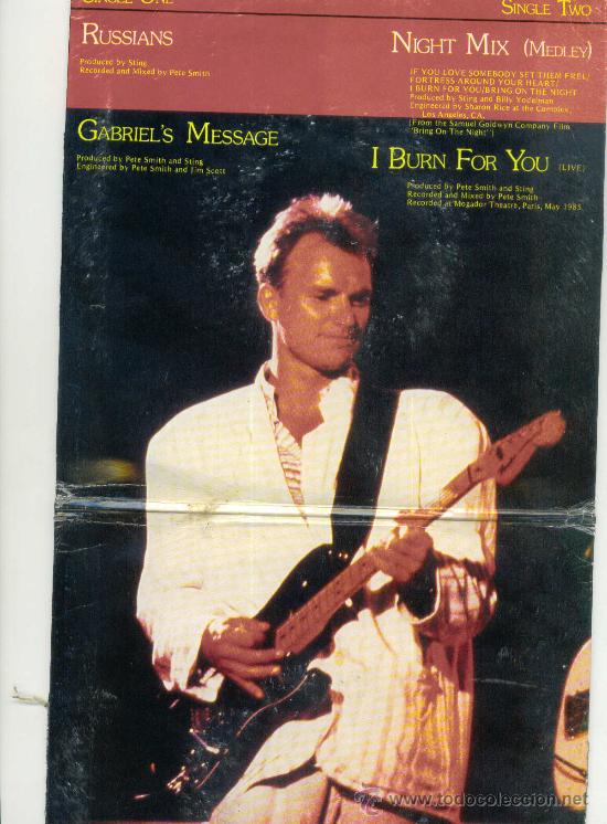 Discos de vinilo: STING. Russians          (Vinilo doble-single-1986) - Foto 2