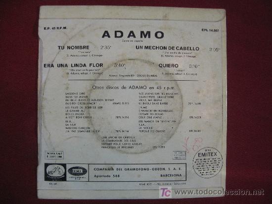 Discos de vinilo: ADAMO - 45 R.P.M. - Foto 2