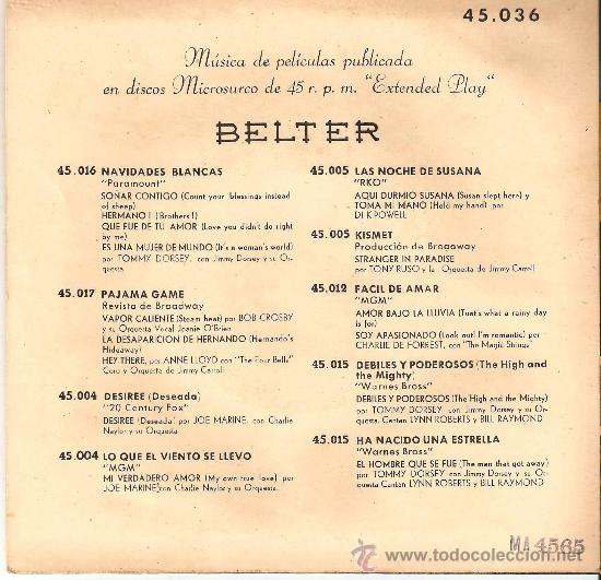 Discos de vinilo: 4 EXITOS DE PELICULAS -  COMO NUEVO - Foto 2