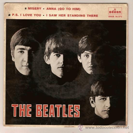 Vinyl-Schallplatten: EP DSOE 16573 THE BEATLES MISERY - ANNA P S I LOOVE YOU - I SAW HER STANDING THERE ODEON