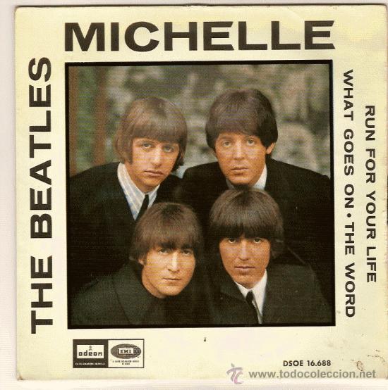 Vinyl-Schallplatten: EP DSOE 16688 THE BEATLES MICHELLE - RUN FOR YOUR LIVE - WHAT GOES ON - THE WORD EMI ODEON