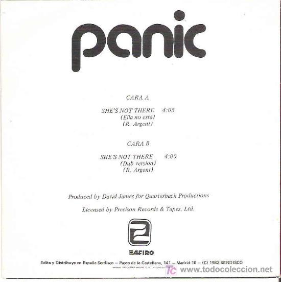Discos de vinilo: PANIC - SHE`S NOT THERE *** 1983 ZAFIRO - Foto 2