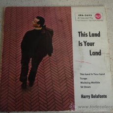 Discos de vinilo: HARRY BELAFONTE (THIS LAND IS YOUR LAND - TUNGA - WALTZING MATILDA - SIT DOWN) GERMANY EP45 RCA. Lote 11395466
