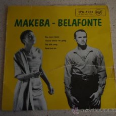 Discos de vinilo: MAKEBA - BELAFONTE (ONE MORE DANCE - I KNOW WHERE I'M GOING - THE CLICK SONG - HENE MA TOV) EP45 . Lote 11395814