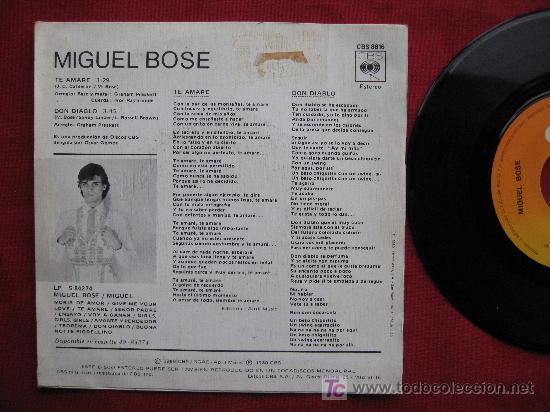 Discos de vinilo: MIGUEL BOS&Eacute; - TE AMARE - Foto 2