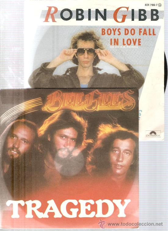 Discos de vinilo: 2 singles: BEE GEES + ROBIN GIBB - Foto 1