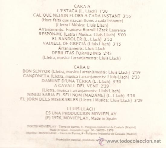 Discos de vinilo: LP LLUIS LLACH - EDICIO ESPECIAL - Foto 2