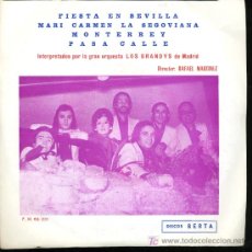 Discos de vinilo: LOS BRANDYS - FIESTA EN SEVILLA / MARI CARMEN LA SEGOVIANA / MONTERREY / PASA CALLE - EP 1972. Lote 22779359