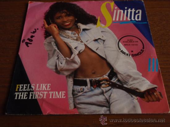 Discos de vinilo: SINITTA  ( FEELS LIKE THE FIRST TIME   2 VERSIONES )  1986   SINGLE45  MEGA RECORDS - Foto 1