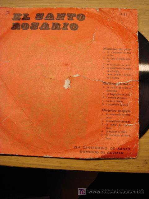 Discos de vinilo: DISCO  SANTO ROSARIO - Foto 1