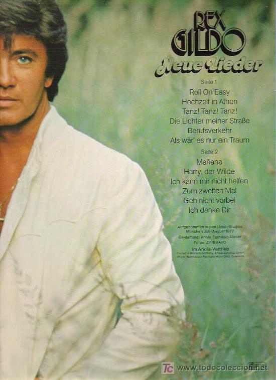 Discos de vinilo: REX GILDO - NEUVE LIEDER ***LP 1974 ARIOLA EX - Foto 2