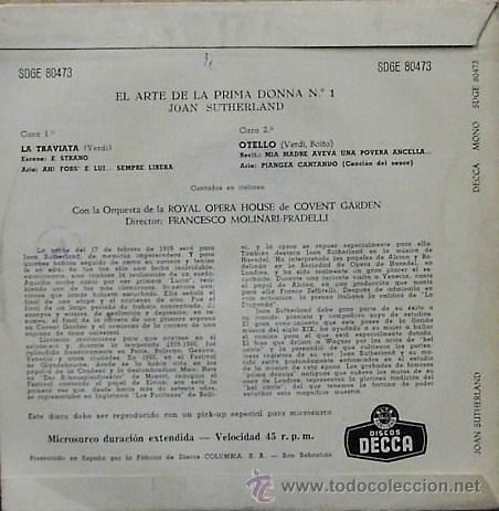 Discos de vinilo: DV0487.- JOAN SUTHERLAND. EL ARTE DE LA PRIMA DONNA - Foto 2