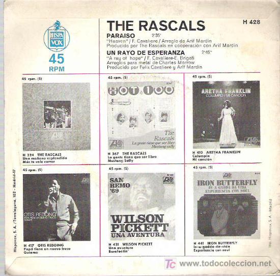 Discos de vinilo: THE RASCALS - HEAVEN ** ATLANTIC 1969 - Foto 2