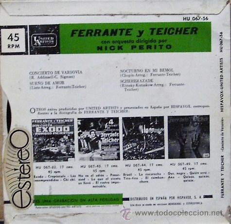 Discos de vinilo: DV0507.- FERRANTE Y TEICHER. ORQ. DIRIGIDA POR NICK PERITO - Foto 2