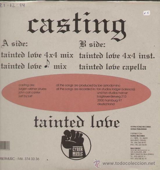 Discos de vinilo: CASTING / Tainted love (MAXI CYBERMUSIC de 1994) - Foto 2