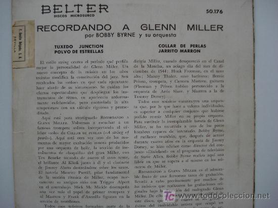 Discos de vinilo: RECORDANDO A GLENN MILLER - Foto 2