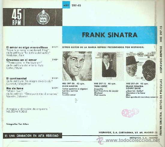 Discos de vinilo: FRANK SINATRA - SINGLE DEL 1964  DE CONSERVACI&Oacute;N - DIFICIL - Foto 2