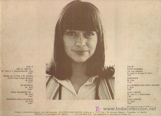 Discos de vinilo: MARI TRINI - COMO EL ROCIO *** HISPAVOX LP 1976 - Foto 2