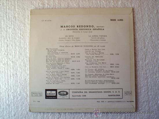 Discos de vinilo: MARCOS REDONDO 1959 - Foto 2