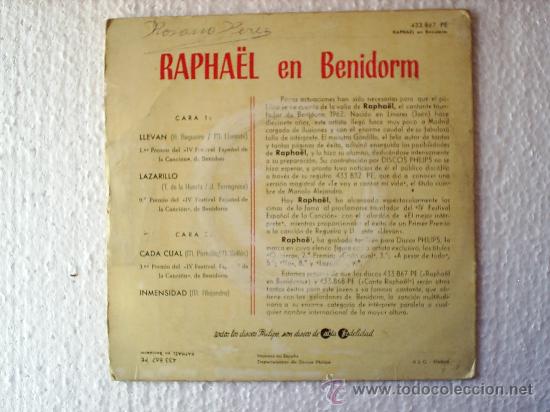 Discos de vinilo: RAPHAEL --1962 EN BENIDORM - Foto 2