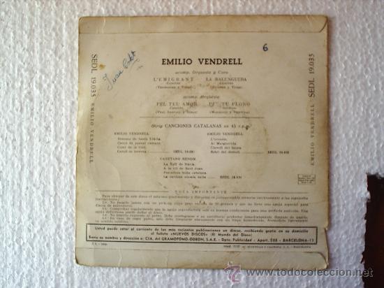 Discos de vinilo: EMILIO VENDRELL--LEMIGRANT - Foto 2
