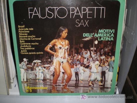 Discos de vinilo: LP - FAUSTO PAPETTI - SAX - I Remember n&ordm; 5 - 1978 - Foto 1