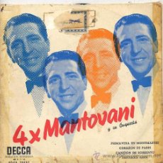 Discos de vinilo: MANTOVANI / PRIMAVERA EN MONTMARTRE / CORAZON DE PARIS / CANCIION DE SORRENTO / FANTASIA AZUL (EP). Lote 12765305