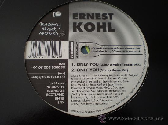Discos de vinilo: Maxi 12&rdquo;. Ernest Kohl. Only you. - Foto 2