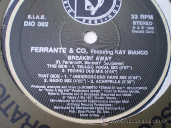 Discos de vinilo: Maxi 12&rdquo;. Ferrante & CO. Breakin away - Foto 1