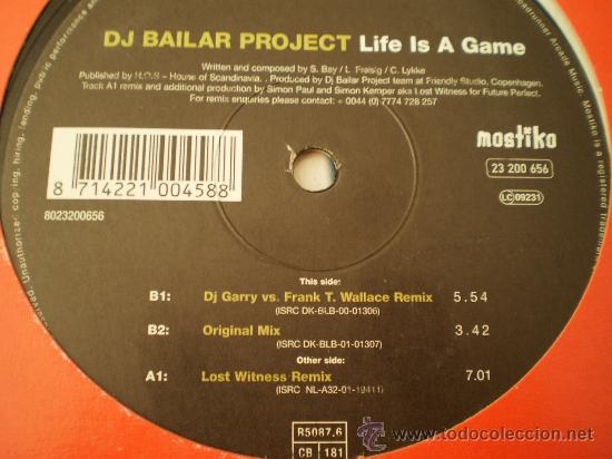 Discos de vinilo: Maxi 12&rdquo;. Dj. Bailar Project. Life is a game. - Foto 1