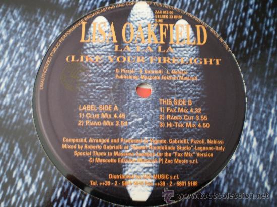 Discos de vinilo: Maxi 12&rdquo;. Lisa Oakfield. La la la - Foto 1