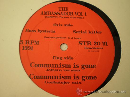 Discos de vinilo: Maxi 12&rdquo;. The Ambassador. Communism is gone - Foto 1