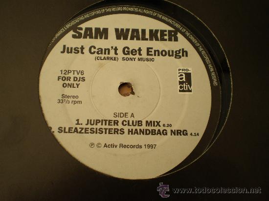 Discos de vinilo: Maxi 12&rdquo;. Sam Walker. Just can&acute;t get enought - Foto 1