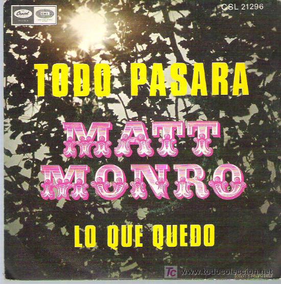 Discos de vinilo: MATT MONRO - TODO PASARA *** EMI 1969 - Foto 1