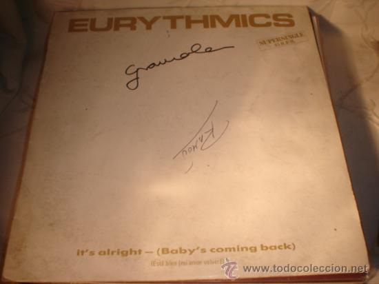 Discos de vinilo: DISCO SUPERSINGLE - EURYTHMICS - IT&acute;S ALRIGHT. A&Ntilde;O 1985/86. - Foto 1